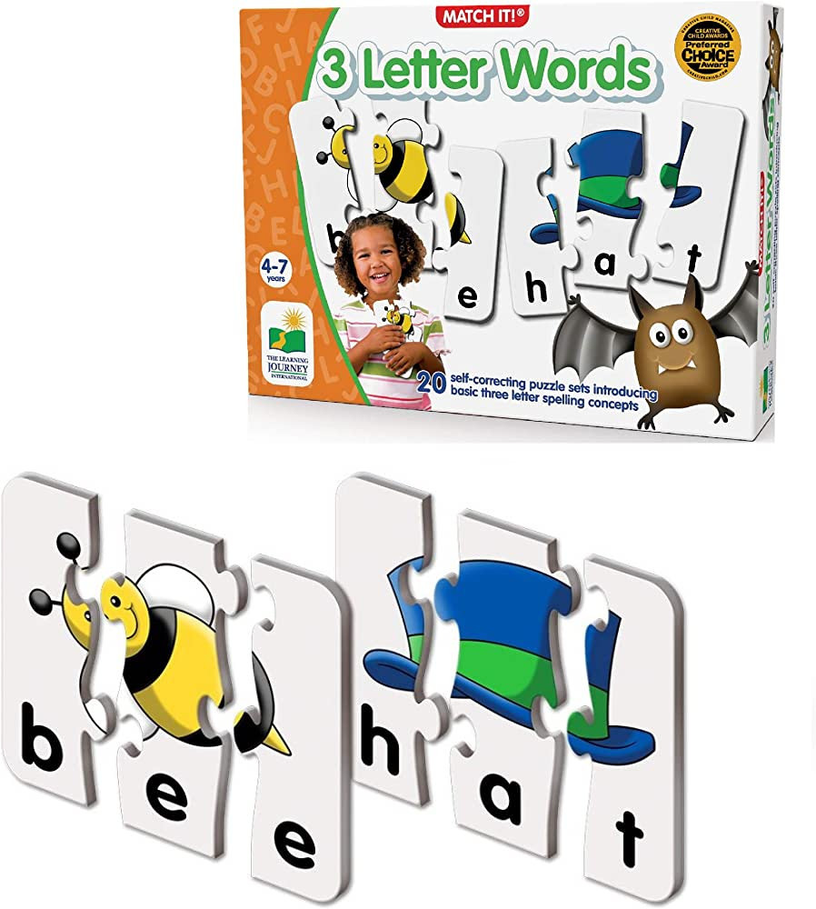The Learning Journey: Match It! - 3 Letter Words -Spelling Puzzles for Kids Ages 3-5, Learn to Re... | Amazon (US)