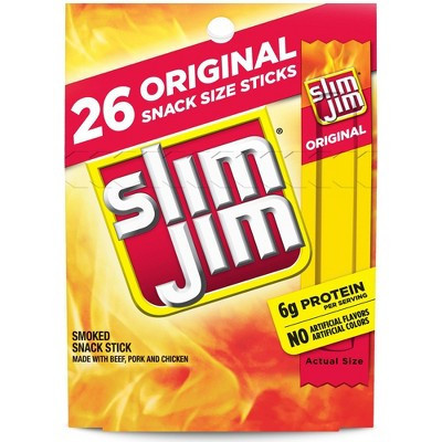 Slim Jim Original Smoked Snack Size Sticks - 7.28oz/26ct | Target