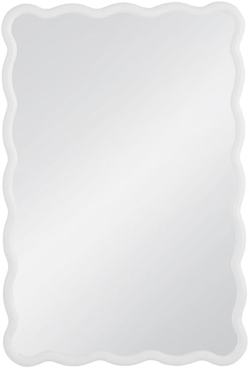 Bryony Rectangular Wall Mirror in White Lacquer Engineered Wood Frame | Amazon (US)