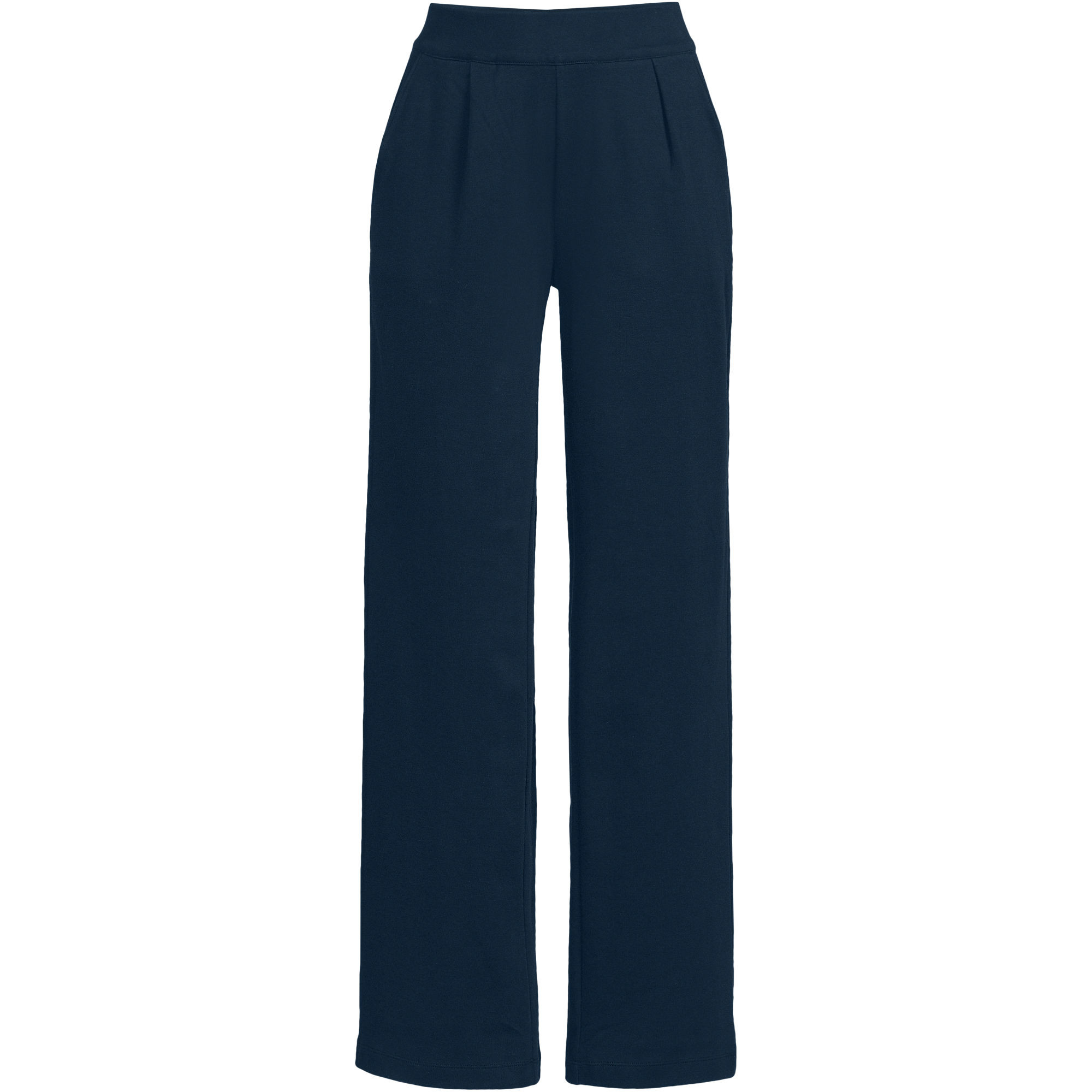 Women's Sport Knit High Rise Pleated Wide Leg Pants | Lands' End (US)
