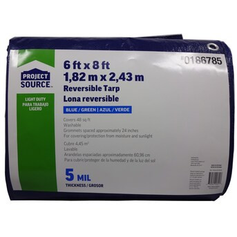 Project Source 6-ft x 8-ft Blue Waterproof Standard Polyethylene 5-mil Tarp | Lowe's