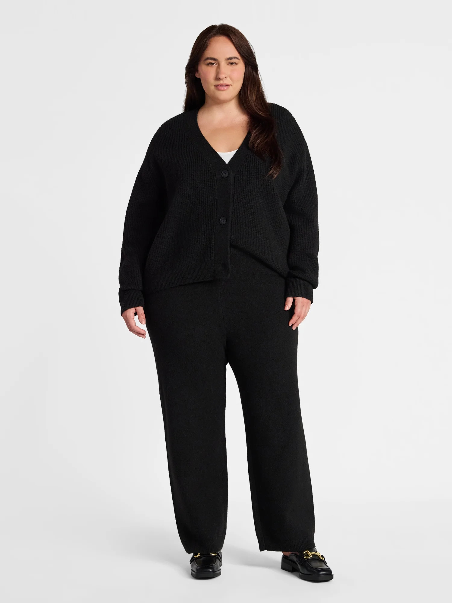 Time and Tru Women's and Women's Plus Cardigan and Pants Sweater Set, 2-Piece, Sizes XS-4X | Walmart (US)