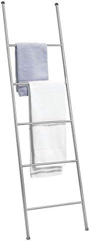 mDesign Metal Free Standing Bath Towel Blanket Ladder Storage Organization, Rack for Bathroom, Be... | Amazon (US)