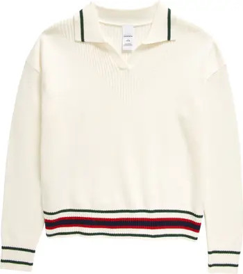 Kids' Stripe Johnny Collar Varsity Sweater | Nordstrom