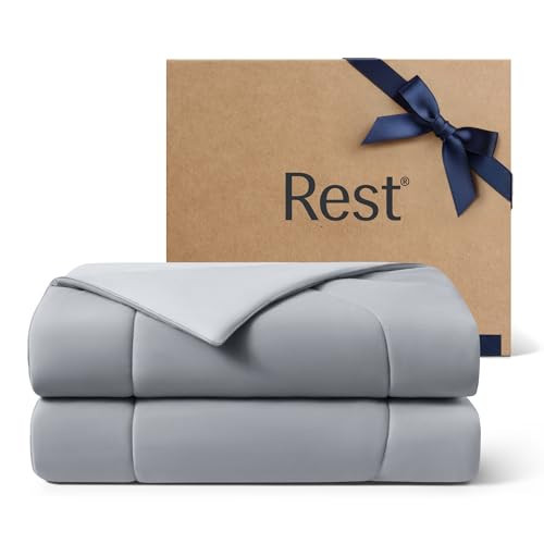 REST® Evercool® Cooling Comforter, Full/Queen, Blanket for Hot Sleepers, All Season Bedding to Keep Cool for Night Sweats, Breathable Lightweight Blanket, 90"x90" Inches, Cool Gray | Amazon (US)