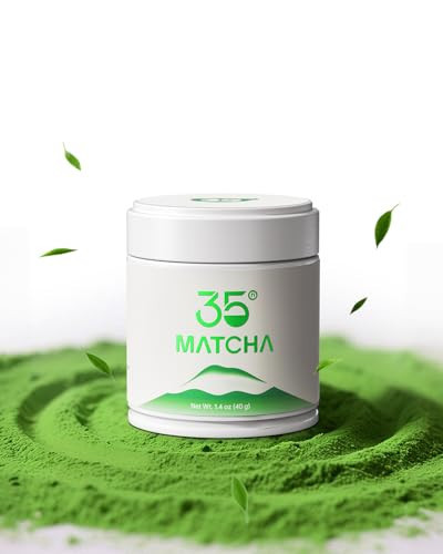 35°N MATCHA Organic Ceremonial Grade Matcha Powder, USDA Certified, 100% Pure Green Tea, First Harvest, No Additives, High in Antioxidants, L-Theanine & EGCG, Smooth Taste for Lattes & Baking, 1.4oz (40g) | Amazon (US)
