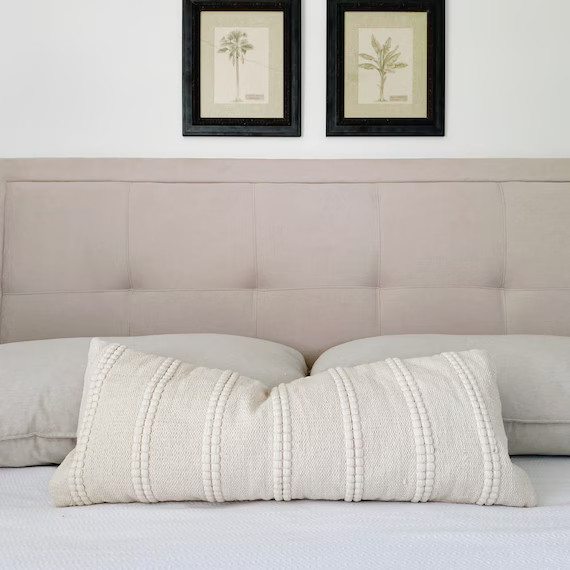 Long Lumbar Pillow 12x36 Neutral Throw Pillow | Etsy | Etsy (US)