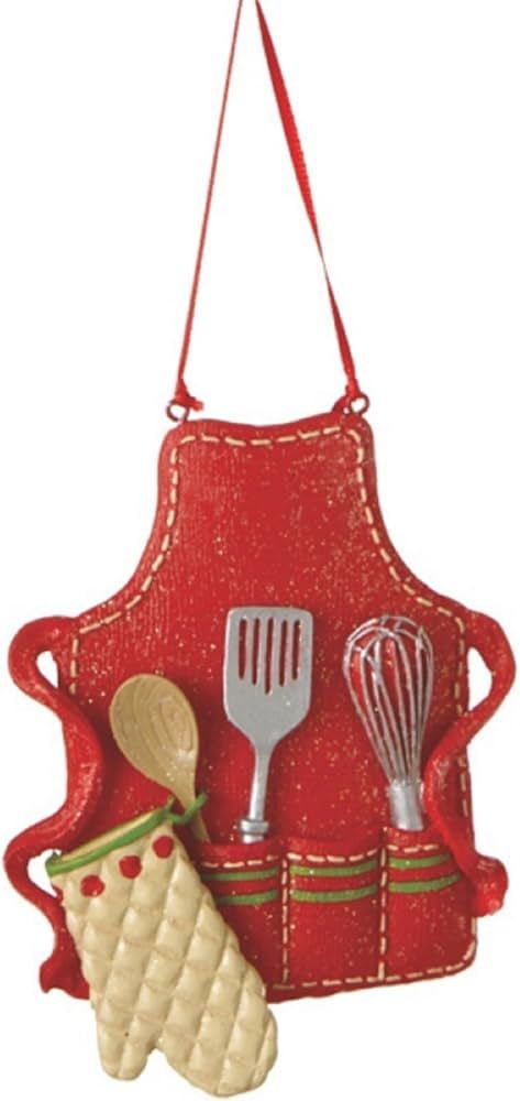 Midwest-CBK Cute Christmas Holiday Pastry Chef Bakers Apron Ornament , Red, Medium, 3.5" x 3" | Amazon (US)