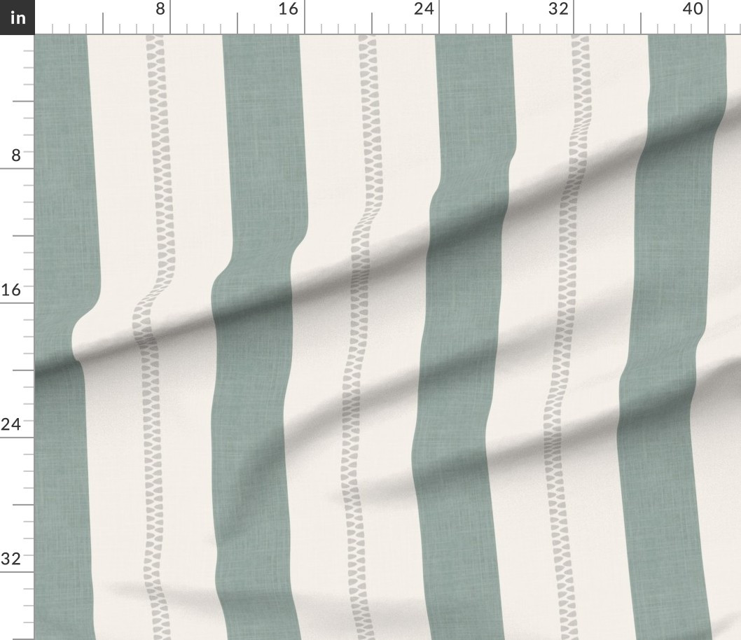 Jumbo Braided Knot Farmhouse Brush Stroke Antique Stripe Blue Sage Gray Fabric | Spoonflower | Spoonflower