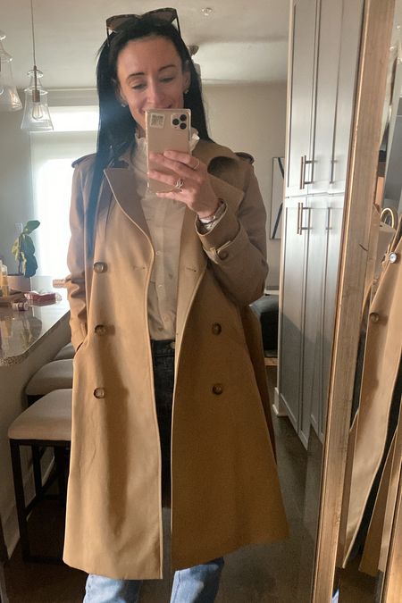 My love of coats continues with this French trench beauty. Wearing a size 2 and still feels roomie to layer in colder weather. First coat purchase from this brand and will not be the last 🙌🏼🙏🏼🤍

#LTKSeasonal #LTKstyletip #LTKMostLoved