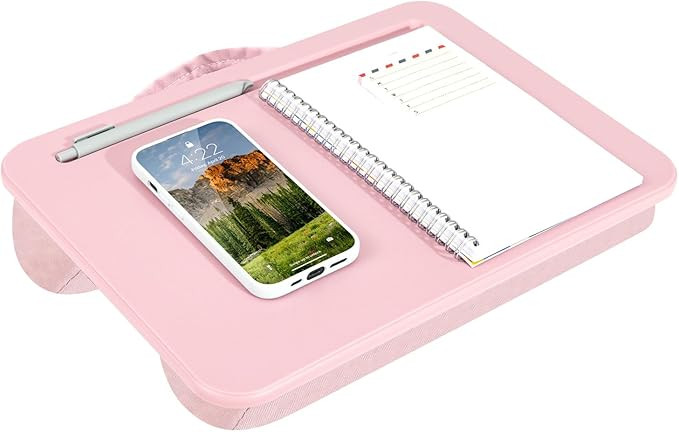 LAPGEAR Compact Lap Desk – Rose Quartz, Fits 14" Laptops | Microbead Cushion, Built-In Pencil S... | Amazon (US)