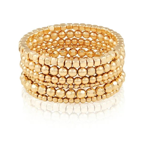 Multi Strand Stretch Stackable Bracelet Set, 6-Pieces | Walmart (US)