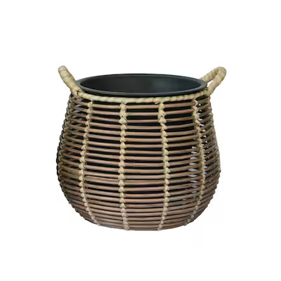 Origin 21 Large (25-65-Quart) 12.6-in W x 11.81-in H Natural Polyrattan Planter Lowes.com | Lowe's