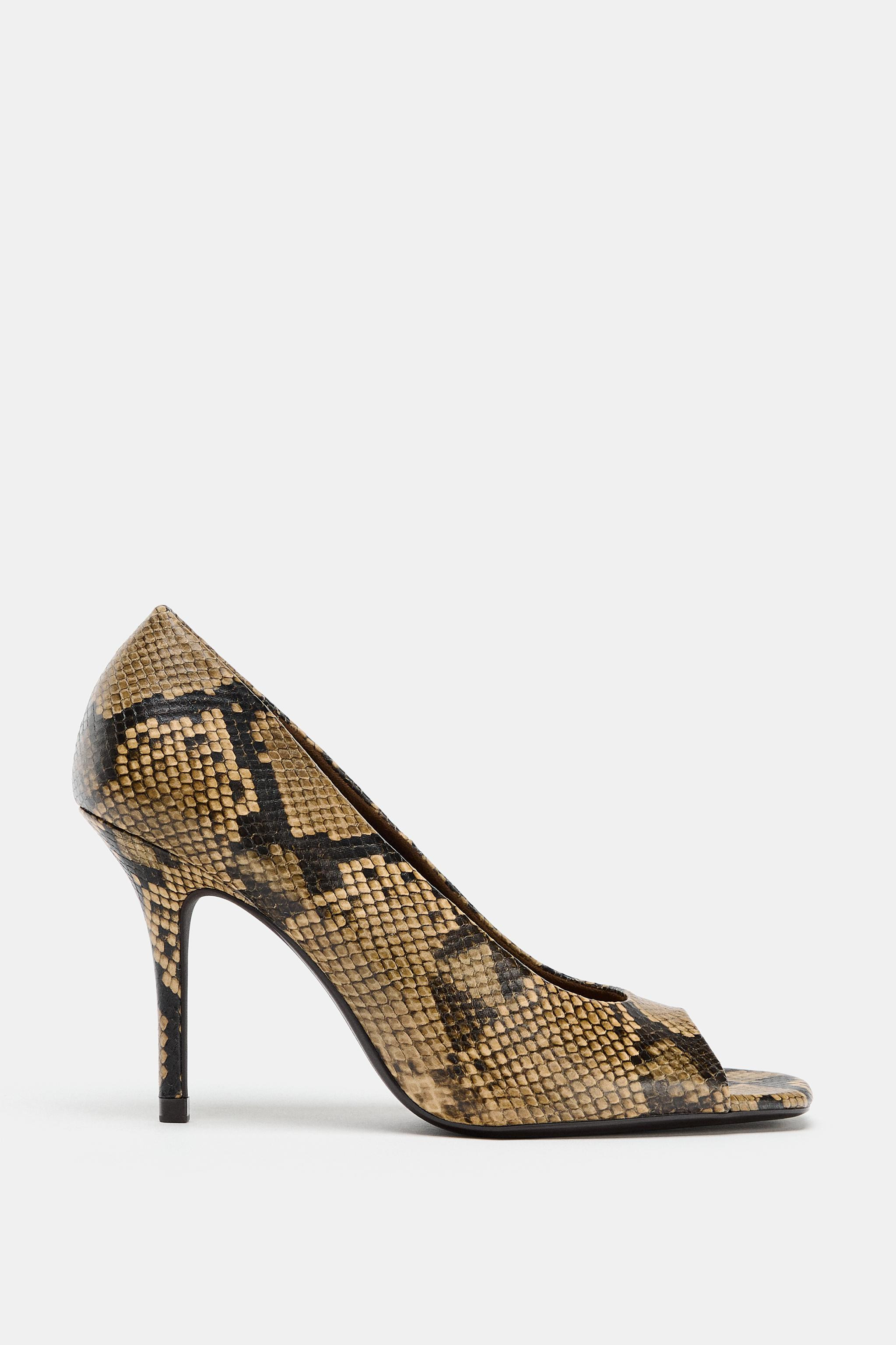 ANIMAL PRINT OPEN POINTED TOE SHOES | Zara US