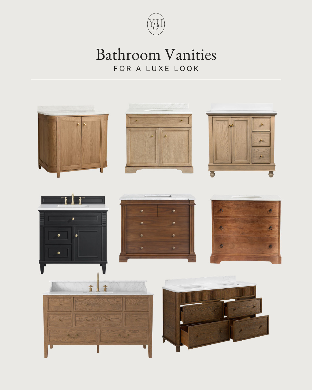 A beautiful vanity sets the tone for the entire bathroom. Replacing a basic pedestal sink or builder-grade vanity with something warmer and furniture-like instantly makes the whole space feel more elevated, custom and expensive. 

 #LTKHome