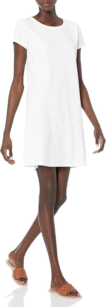 Daily Ritual Women's Lived-in Cotton Relaxed-Fit Relaxed-Fit Crewneck T-Shirt Dress | Amazon (US)