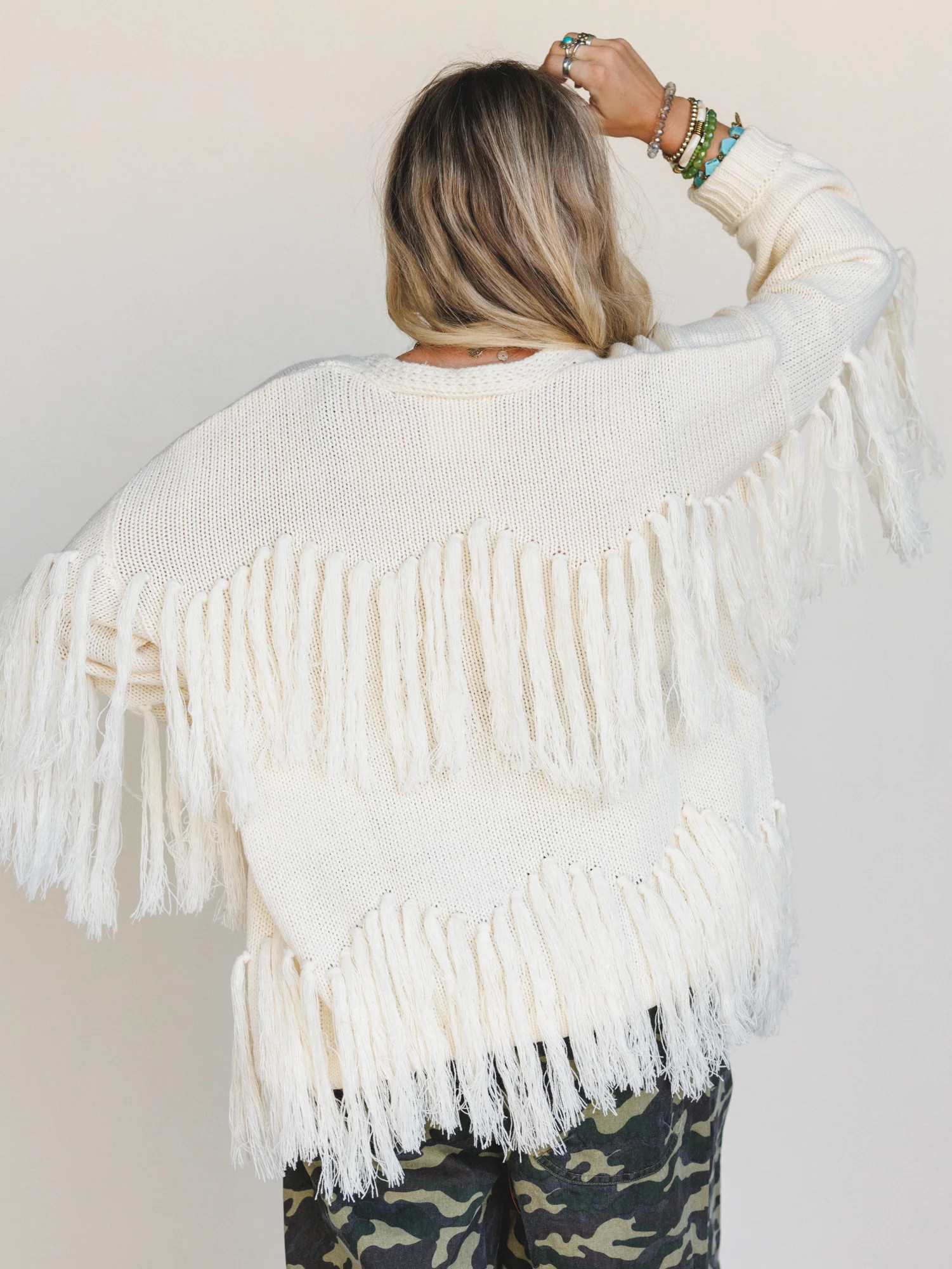 Fringe Society Cardigan - Cream | Three Bird Nest