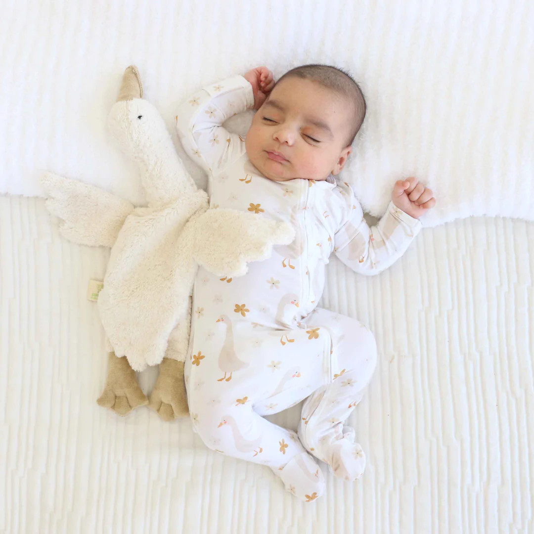 Duck Duck Goose Zipper Footie | Ivory | Caden Lane