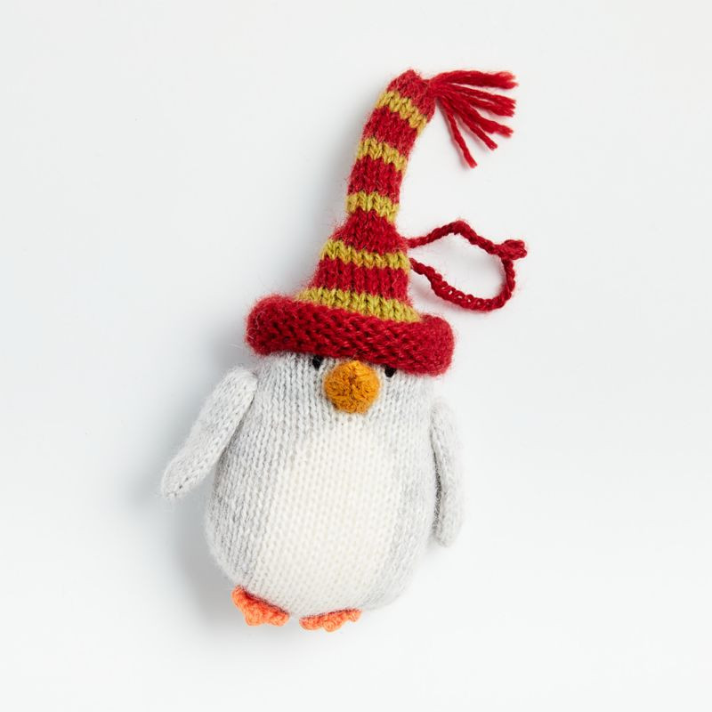 Handmade Alpaca Penguin Christmas Tree Ornament with Hat + Reviews | Crate & Barrel | Crate & Barrel