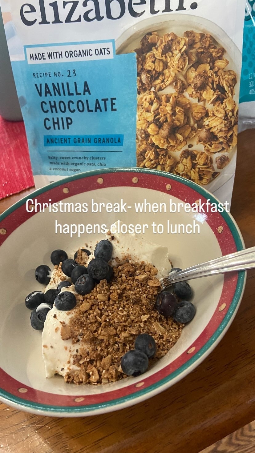 Christmas break- when breakfast happens closer to lunch