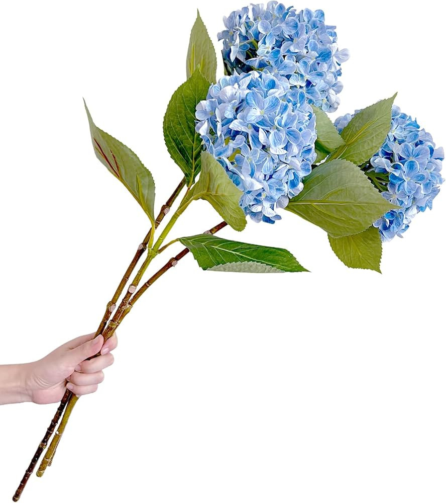 Artificial Hydrangea Silk Flowers Bouquet Stunning Hand Touch Resilient Perennial Flora Shrub for... | Amazon (US)