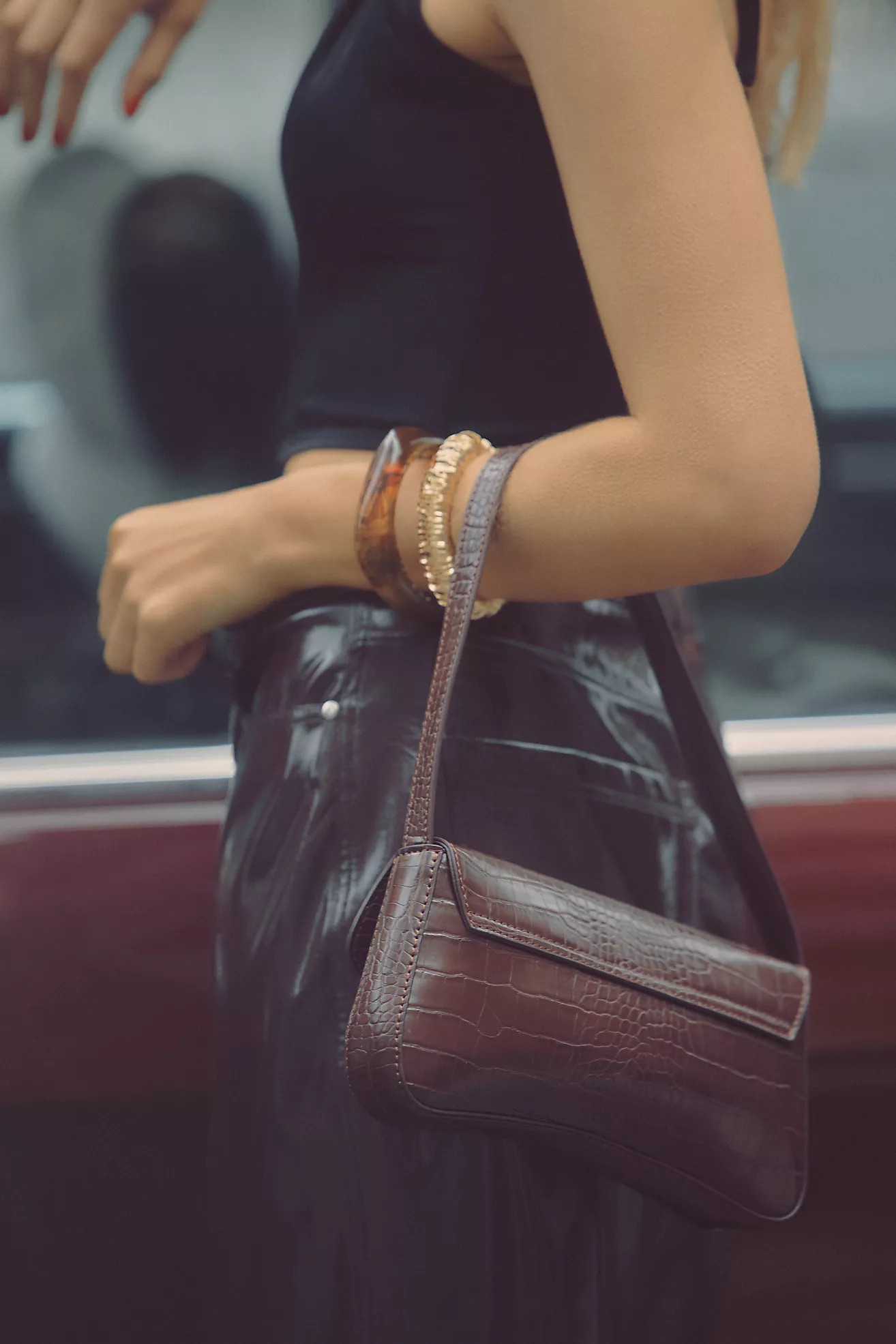 Maeve Faux-Leather Croc Purse | Anthropologie (US)