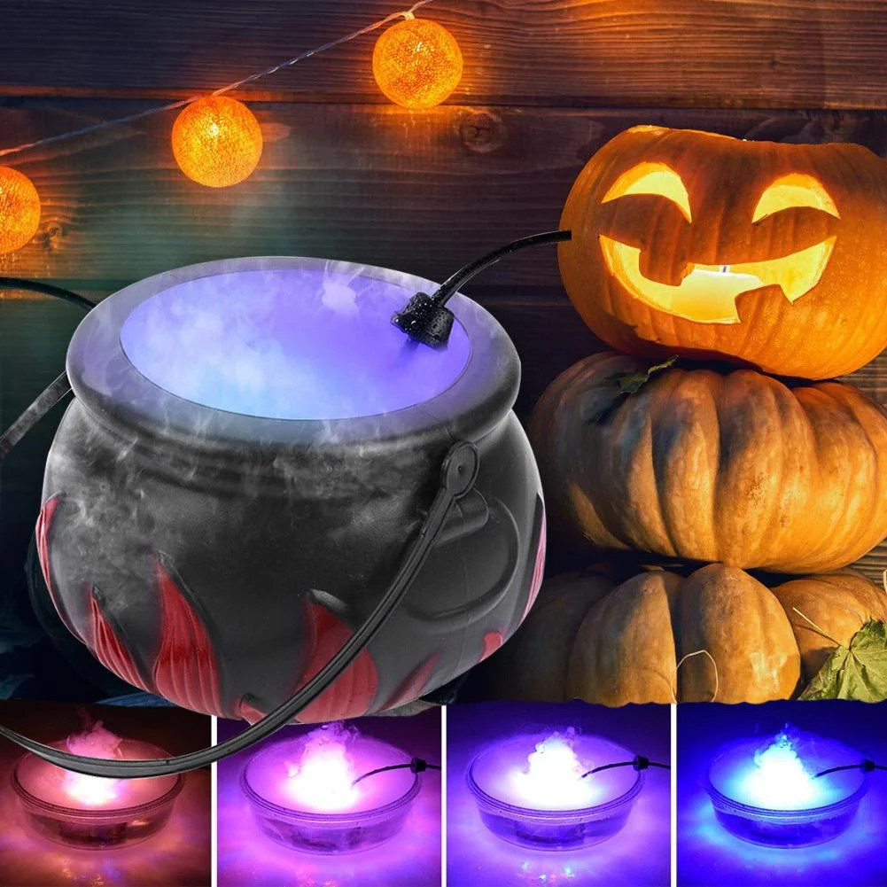 Melliful Halloween Witch Cauldron with Mist Maker,Witch Jar Atomizer Lamp Punch Bowl with 12 LED ... | Walmart (US)