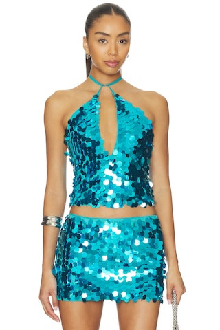 Celia Halter Top in Turquoise | Revolve Clothing (Global)