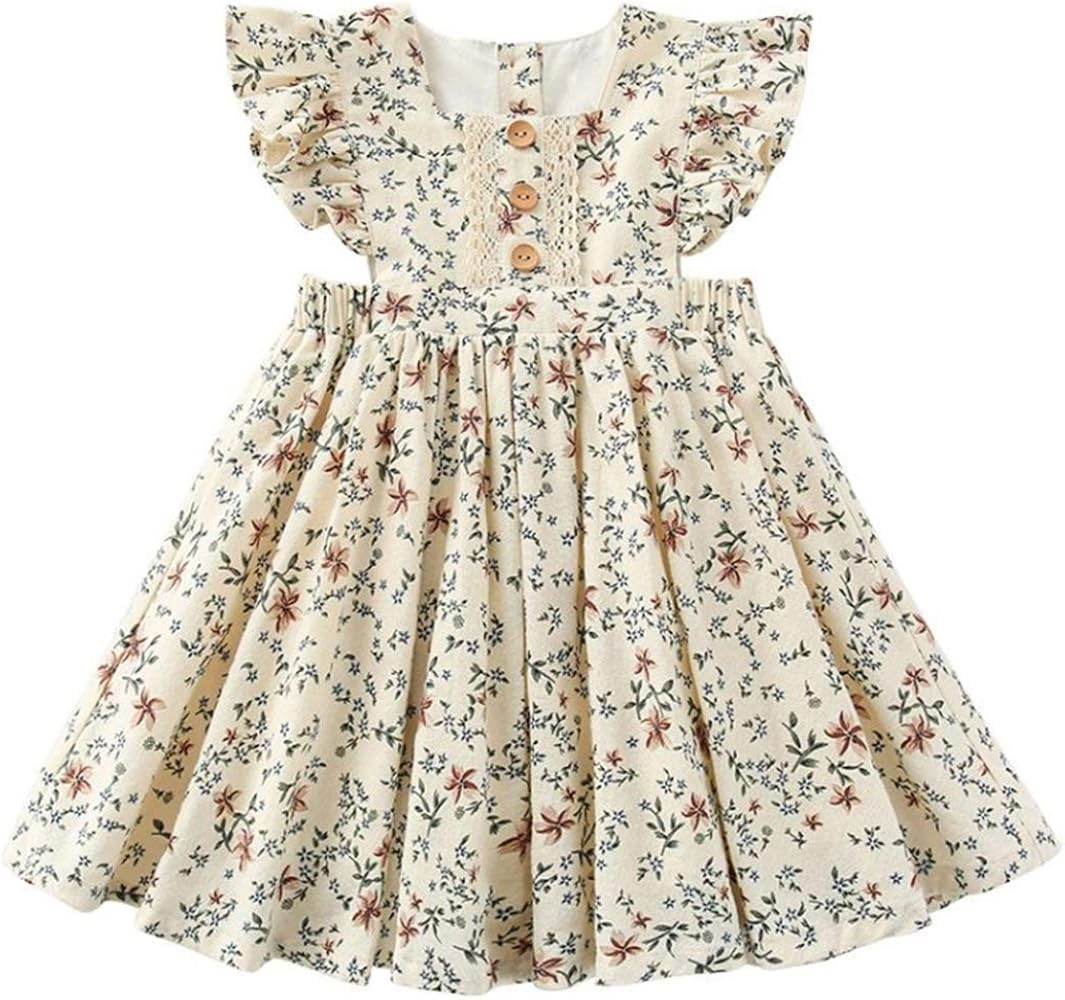 Amazon.com: Colorful Childhood Baby Girls Dress Toddler Girls Flare Lace Trim Princess Party Dres... | Amazon (US)
