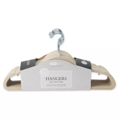 Simplify 25-Pack Slim Velvet Suit Hangers in Ivory | Bed Bath & Beyond