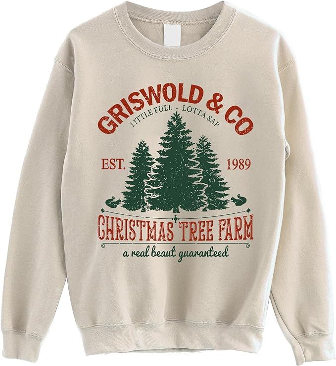 Griswold Christmas Tree Farm Sweatshirt - Christmas Movie Vintage Sweater, Holiday Crewneck | Amazon (US)