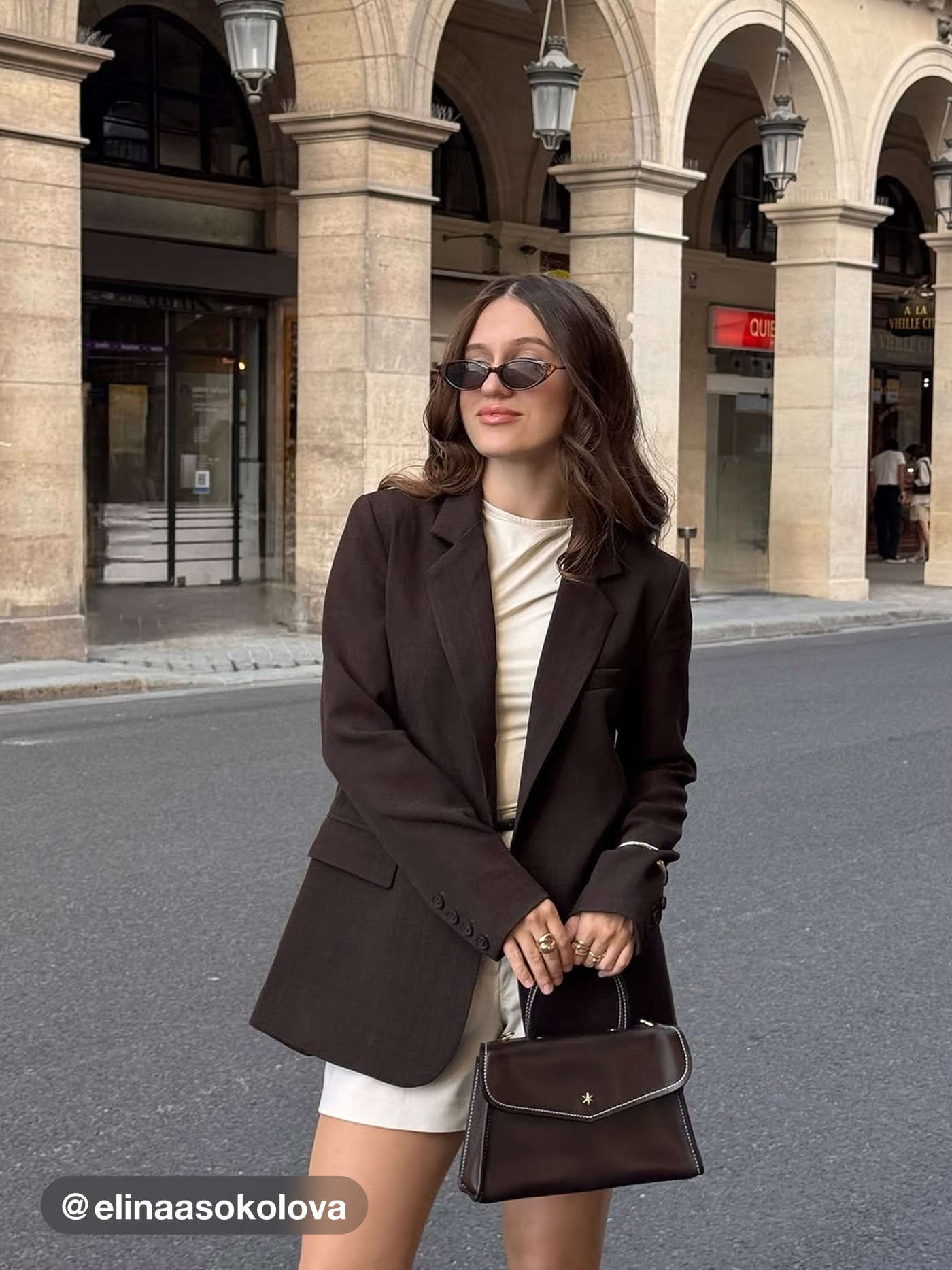 Woven Notched Collar Oversized Blazer For Work | Cider