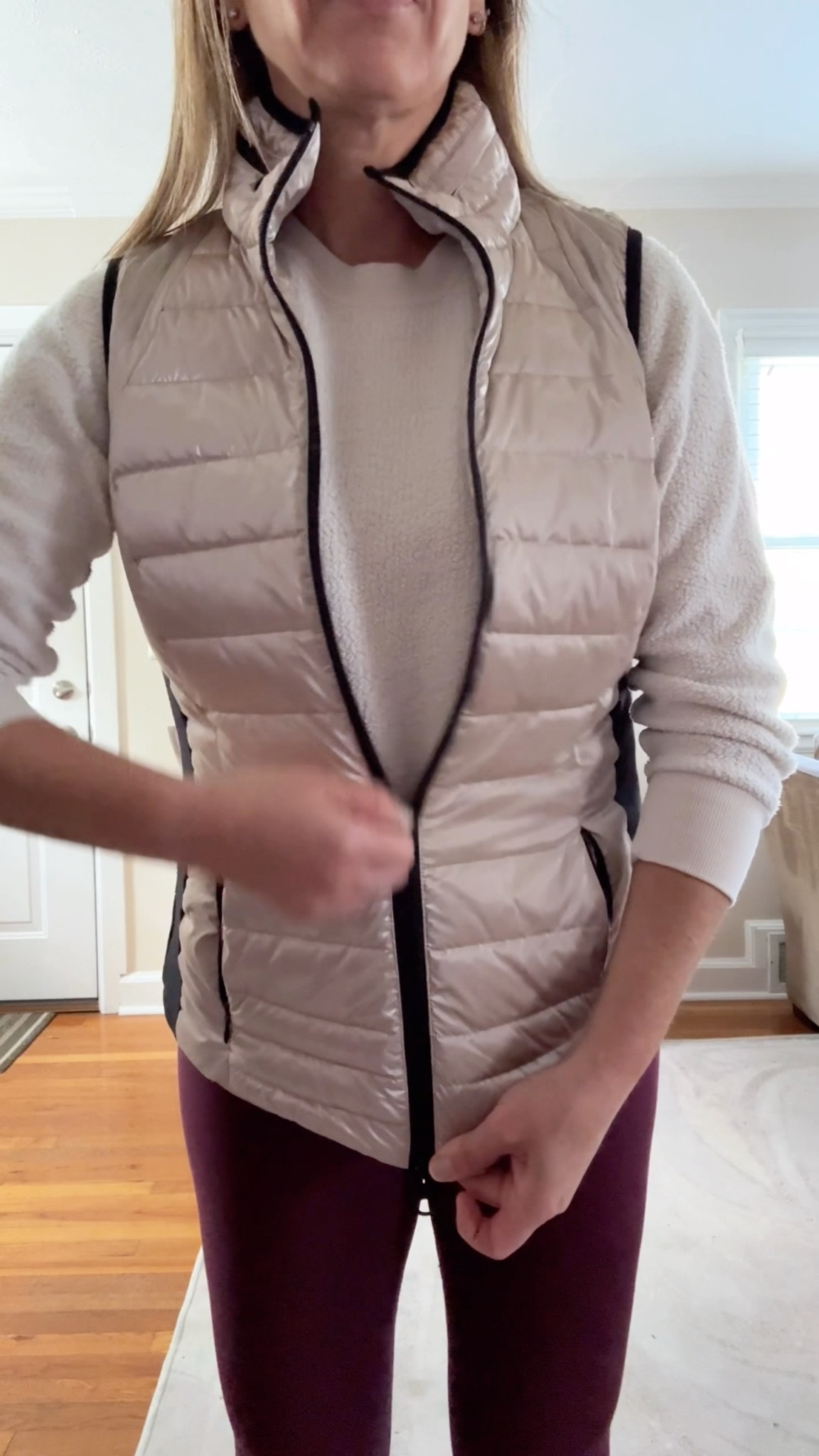 Easy, comfy, and pulled together — my go-to mom-on-the-move look ☕️💨 Wearing my burgundy Vuori leggings (so flattering + comfy), the Inside Out “Ziggy” sweatshirt in Sugar (I’m in a small here and love the relaxed fit), and added a metallic gold + black vest for a fun pop of shine. Finished it off with my mocha brown Adidas Sambas — they run true to size and go with everything! ✨

#LTKfit #LTKstyletip #momstyle #casualchic #OOTD #sambaszn #athleisurestyle

#LTKActive #LTKSeasonal #LTKFindsUnder100