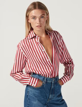 The Boyfriend: Tencel, Maple Red Stripe | With Nothing Underneath