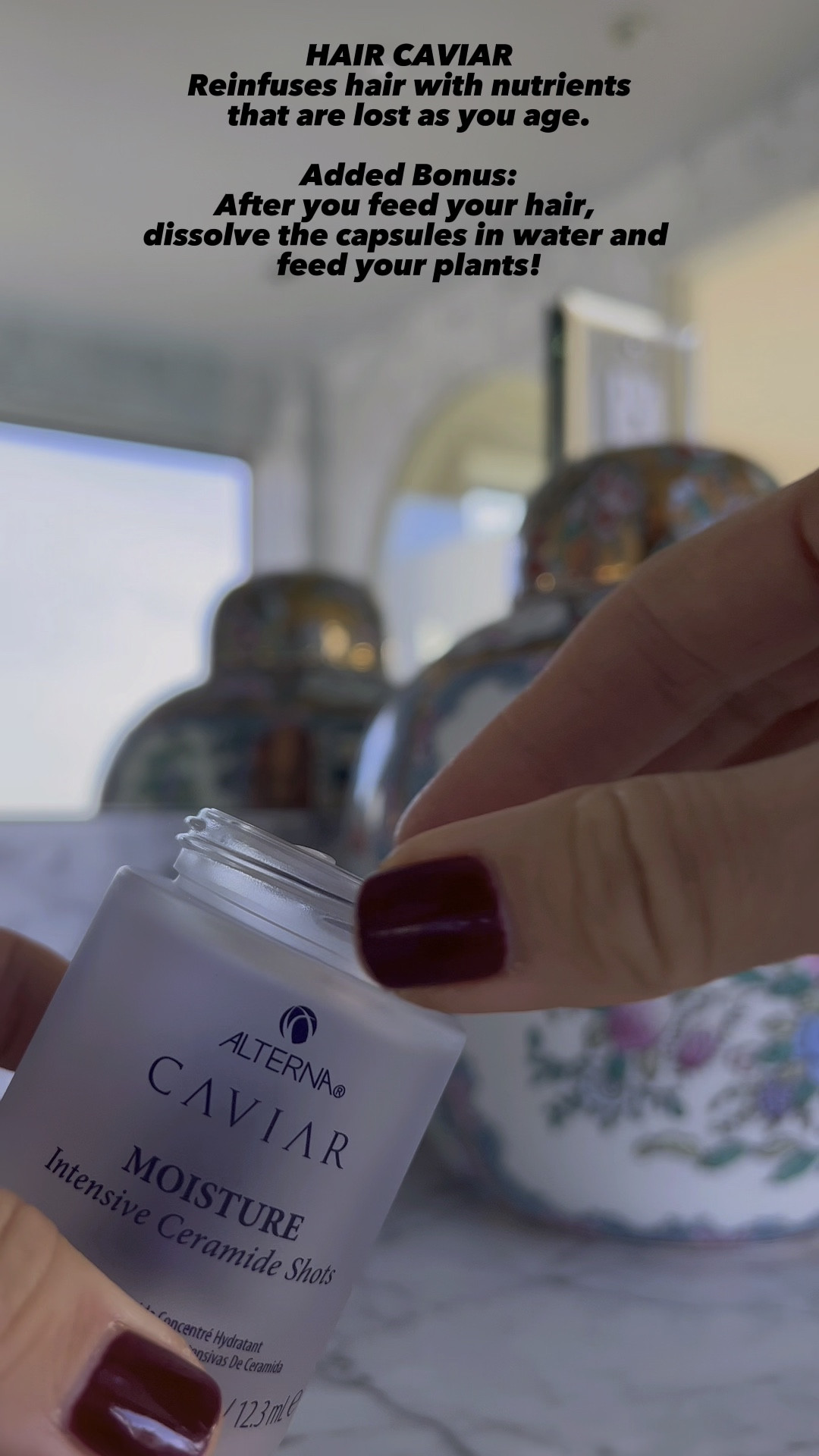 Dull, weak hair? Hair Caviar to the rescue! Honestly, these tiny purple capsules contain a potent serum. First I feed my hair. Then I feed my plants (the capsules are biodegradable and nutrient dense…if you dissolve them in water, the water can be used to feed your plants). 

Btw - all of their products are clean, vegan and formulated without parabens, SLS/SLES* sulfates and other harsh chemicals. 🙌

#LTKunder50 #LTKbeauty