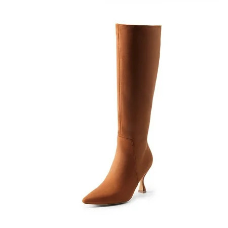 DREAM PAIRS Women's Knee High Boots, Pointed Toe Kitten Heel Dress Boots with Side Zipper | Walmart (US)