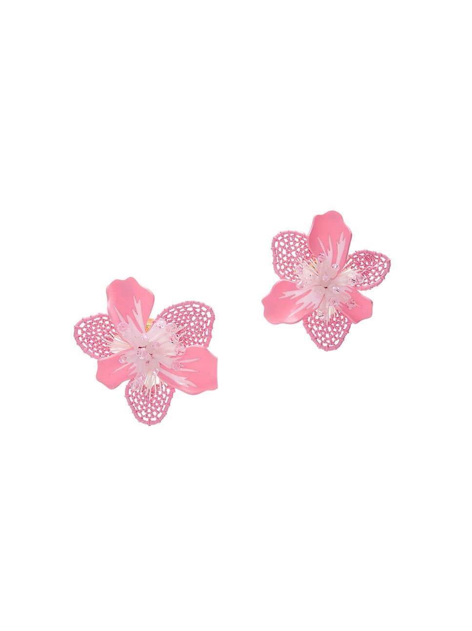 Goldtone & Mixed-Media Flower Clip-On Earrings | Saks Fifth Avenue