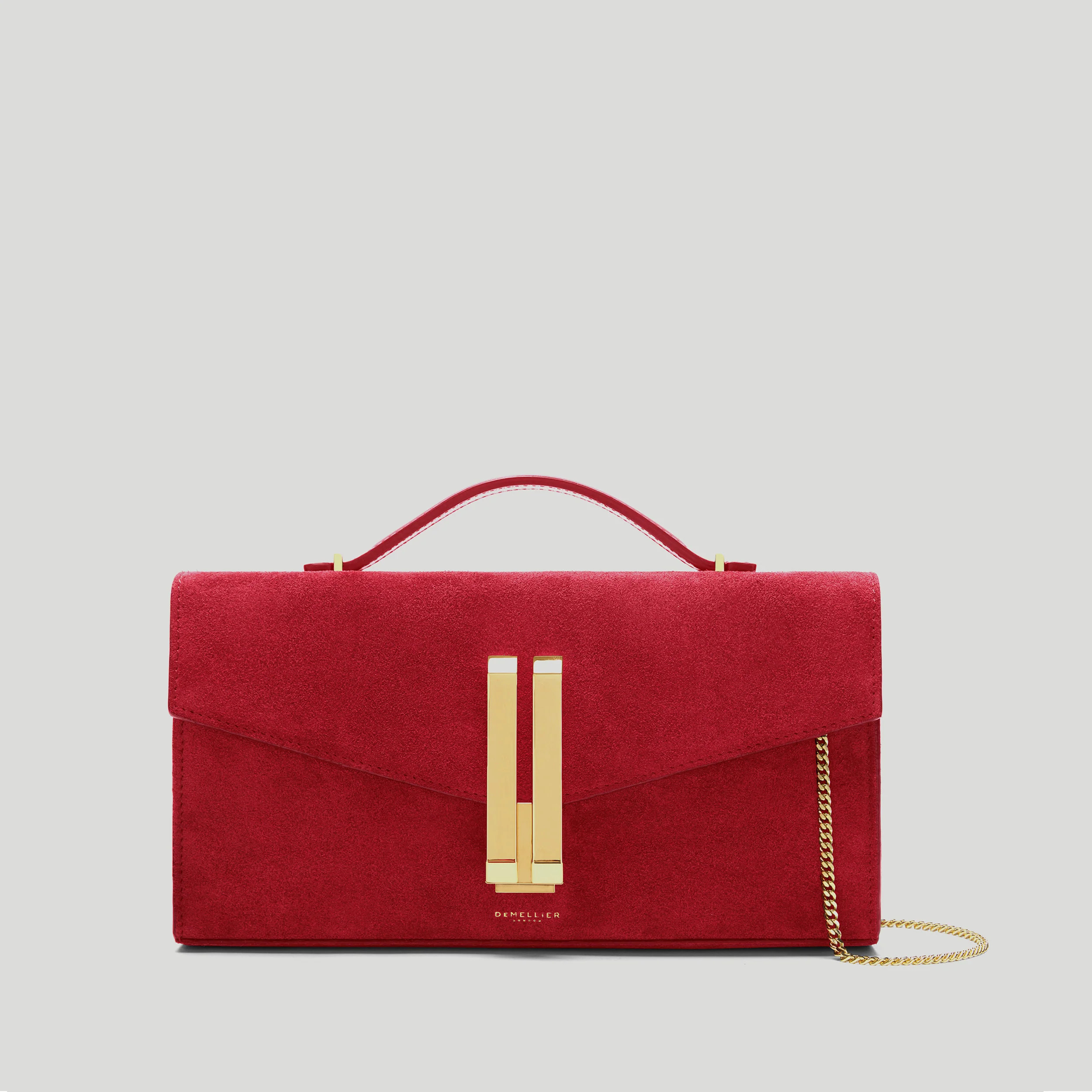 DeMellier The Vancouver Clutch in Berry Red Suede Leather Clutch | DeMellier