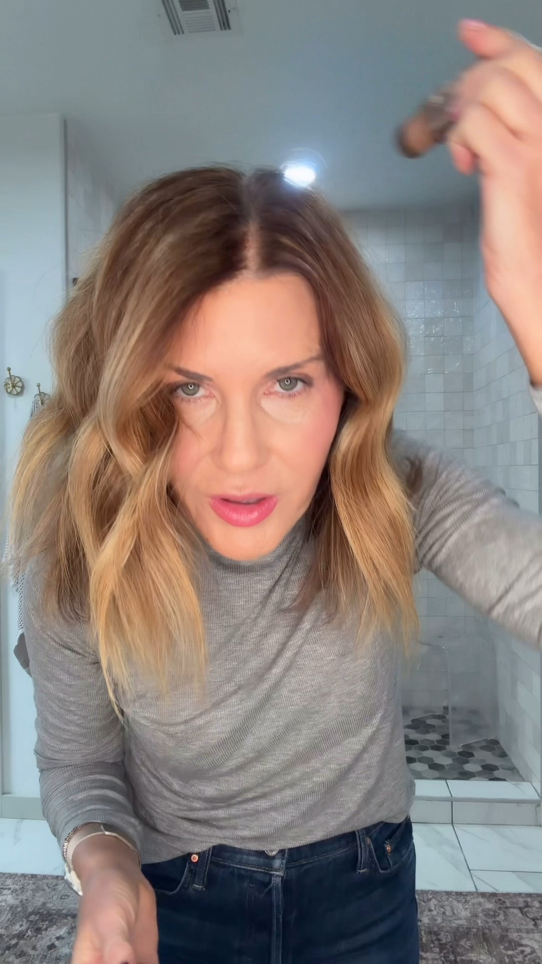 My Tarte dab & go is sold out so often, I searched for a similar product and found this one I really love on Amazon   
Hair touch up on color medium brown 

#LTKOver40