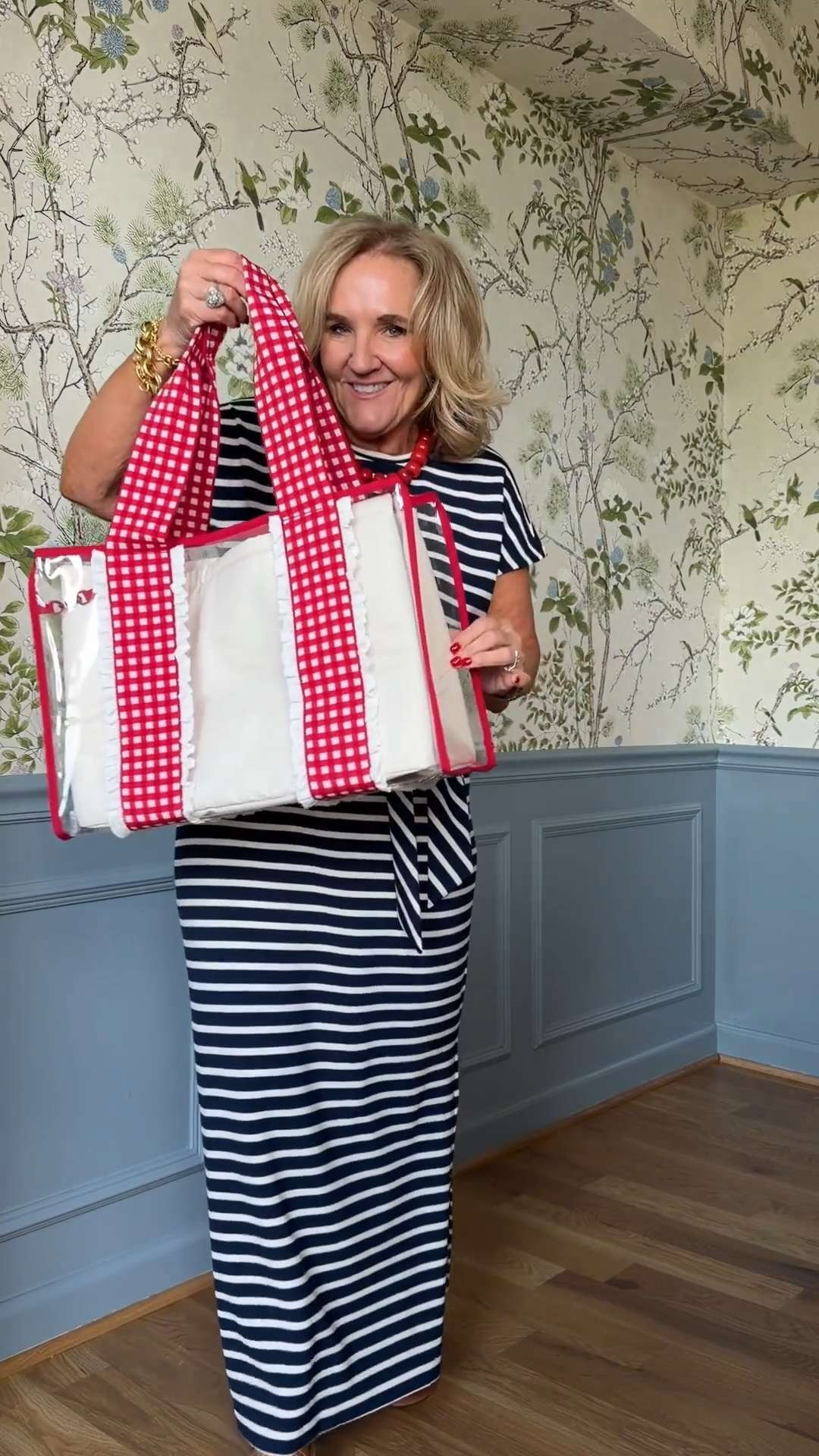 This striped maxi dress is such an easy summer outfit. The classic navy and white stripes, comfortable fit, and timeless silhouette make it perfect for everything from errands to vacation days. Paired with a pop of red for a fresh coastal-inspired look.

💡 LTK MADE EASY

❤️ Heart = Support my posts
🔖 Save = Get sale & restock alerts
📋 Lists = Keep favorites organized
📲 Share = Send to yourself for later 

 #LTKootd #LTKSeasonal #LTKOver40
