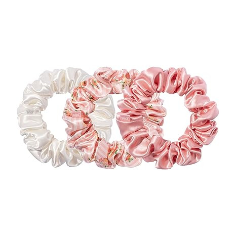 Slip Silk Scrunchies - Petal - 100% 22 Momme Mulberry Silk, Large Hair-Friendly Elastic Set for W... | Amazon (US)