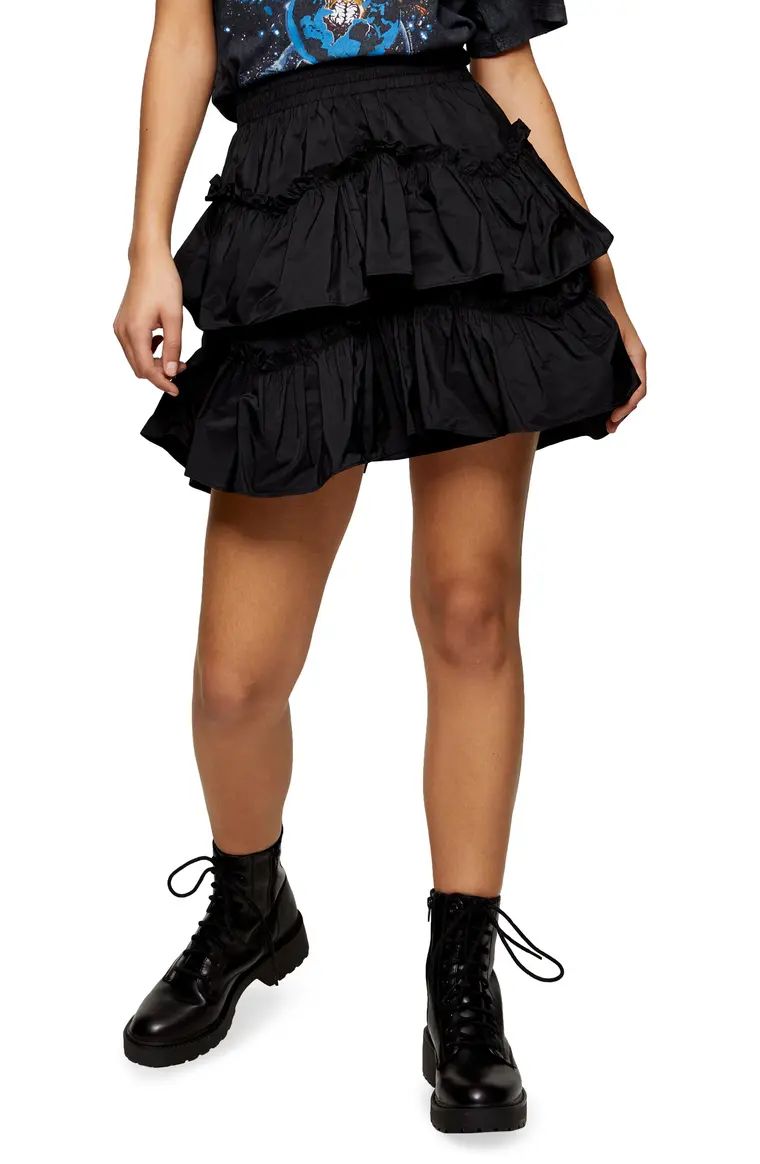 Taffeta Ruffle Miniskirt | Nordstrom