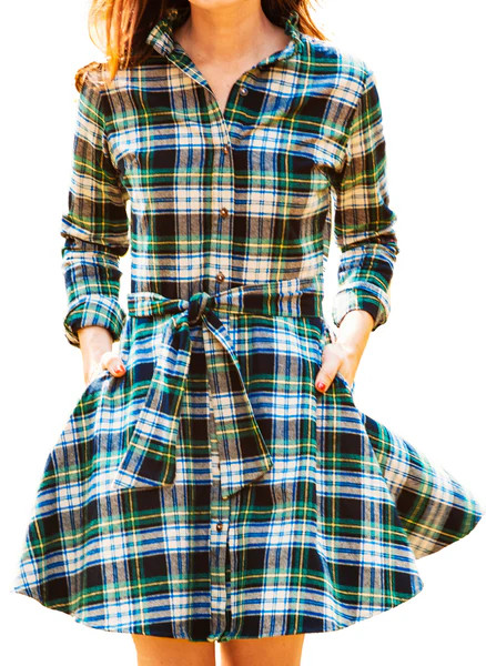 Green Mountain View Flannel Dress | Kiel James Patrick