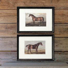 Framed Equestrian Prints Set of 2 | Antique Farm House