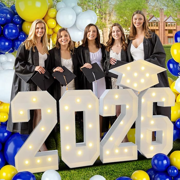 2026 Graduation Party Decorations - 2.3FT Pre-Cut 2026 Marquee Numbers Sign with Light - Mosaic F... | Amazon (US)