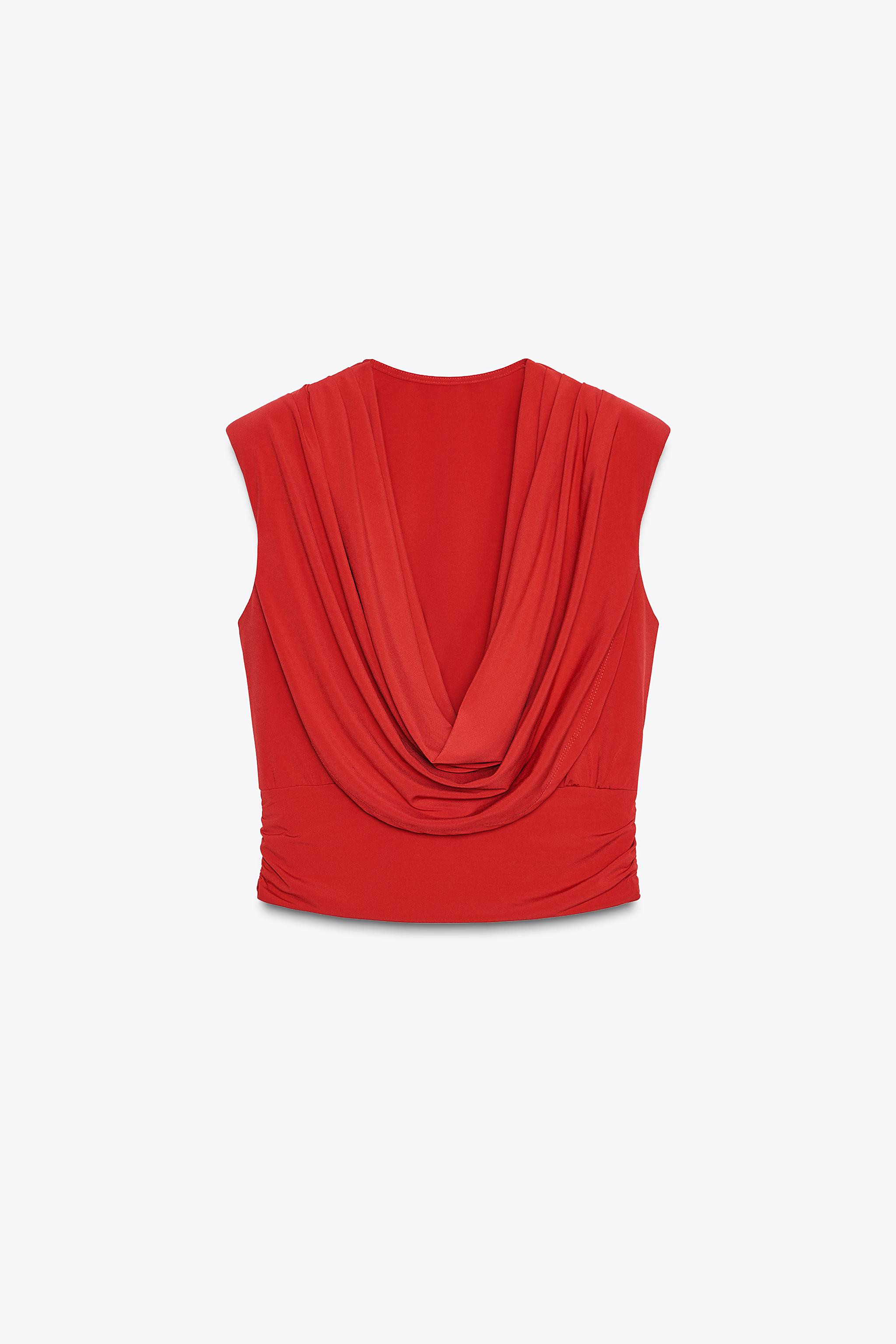 DRAPED TOP WITH SHOULDER PADS | Zara UK