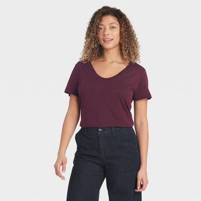Women's Short Sleeve V-Neck T-Shirt - A New Day… | Target