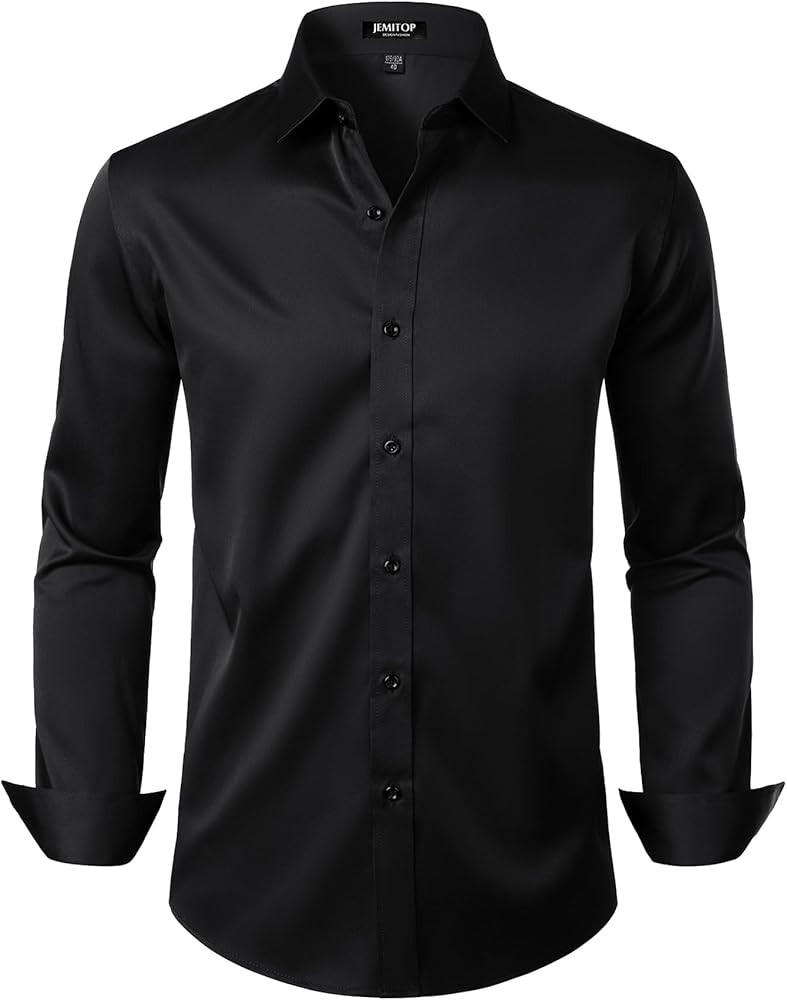 Men's Stretch Wrinkle Free Dress Shirts Formal Prom Wedding Long Sleeve Button Down Shirts | Amazon (US)