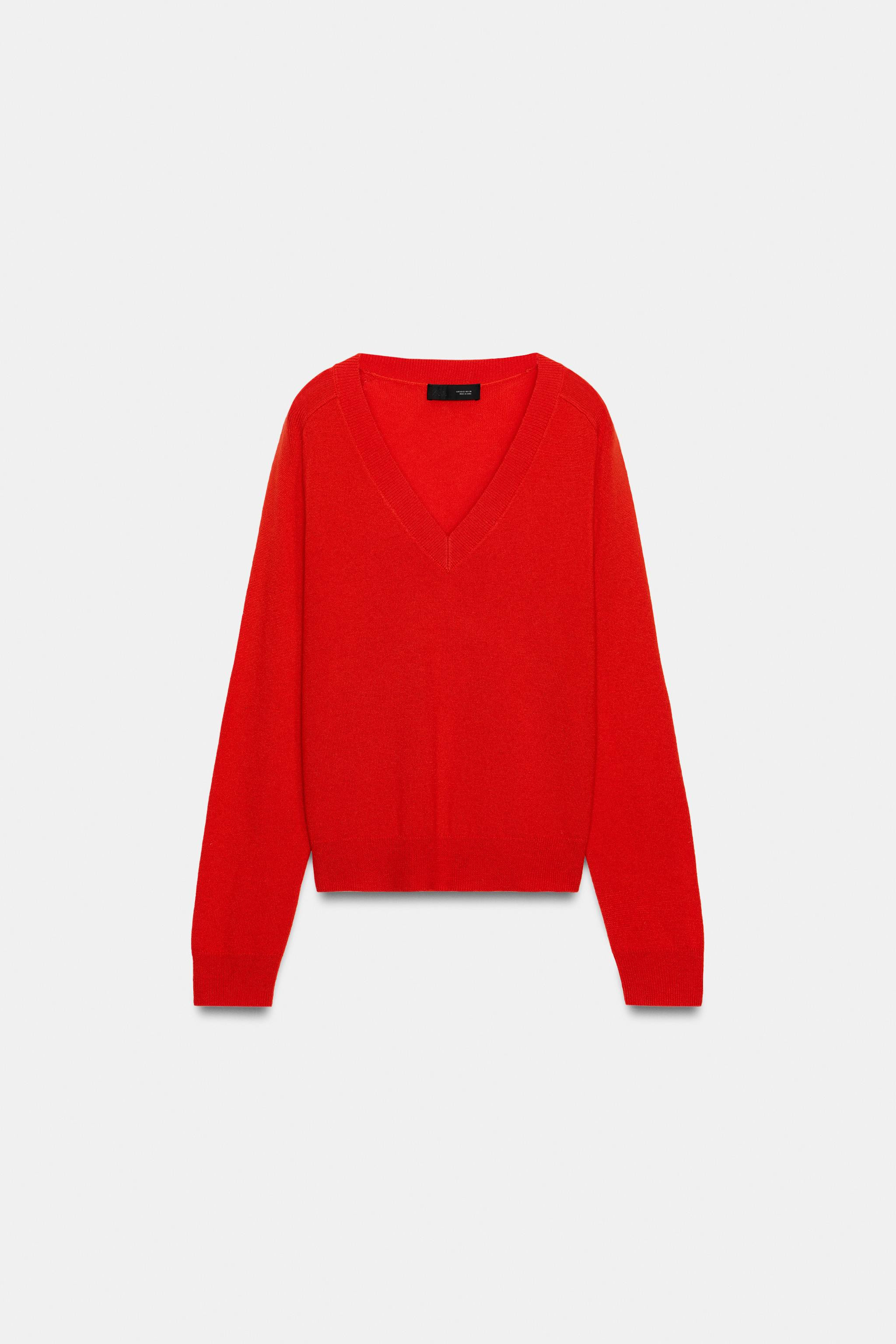 WOOL BLEND V-NECK JUMPER | Zara US
