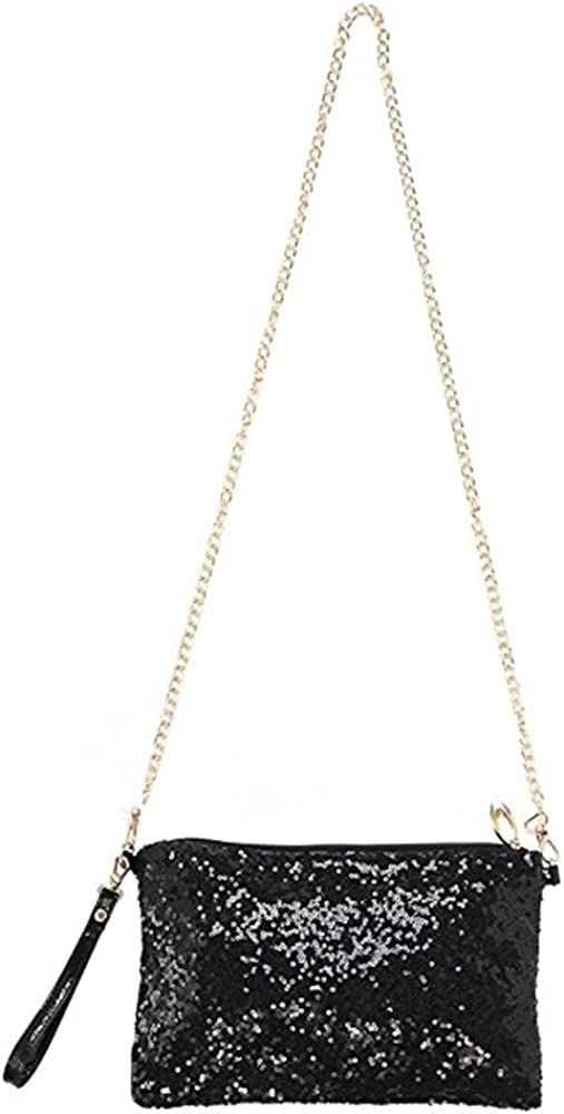 Caviotess Women Glitter Sequins Crossbody Shoulder Bag Evening Bag Purse Handbag Wrist Bag | Amazon (US)